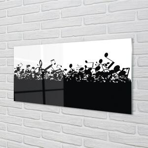 Quadro in vetro Note in bianco e nero 100x50 cm