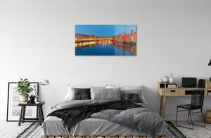 Quadro in vetro Italia ponti fluviali edifici notte 100x50 cm