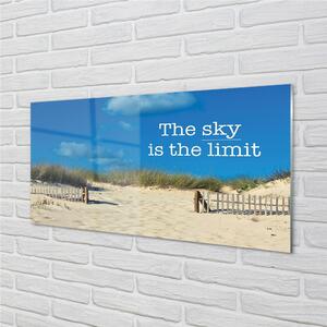 Quadro di vetro Iscrizione beach sky 100x50 cm