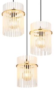 Globo 15698-3HRM - Lampadario a sospensione con filo GORLEY 3xE27/60W/230V diametro 47 cm oro