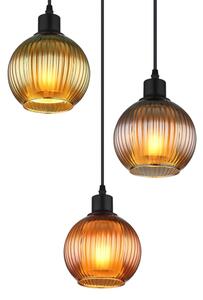 Globo 15638-3 - Lampadario a sospensione con filo ZUMBA 3xE27/25W/230V diametro 36 cm rame/verde/blu