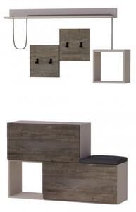 Mobile ingresso scarpiera Holdon colore tortora dark coffee