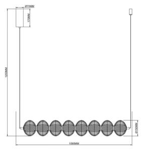 Zuma Line 003064-034757 - Lampadario sospeso con cavo GALATEA LED/50W/230V dorato