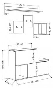 Mobile ingresso scarpiera Holdon colore tortora dark coffee
