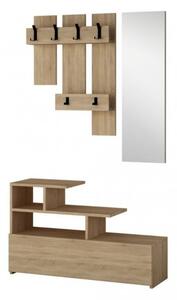 Mobile ingresso Vesty rovere oak con scarpiera e specchio