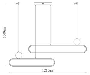 Sospensione LED su cavo FLORENTYNA LED/48W/230V 4000K nero/bianco