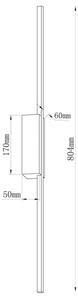 Applique LED AISHA LED/12W/230V 4000K 80 cm nera