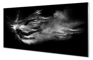 Quadro su vetro Donna balletto fumo sfondo grigio 100x50 cm