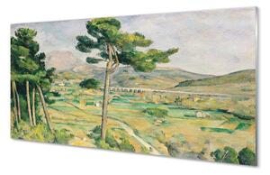 Quadro su vetro Il monte st. Victoria e il viadotto nella valle del fiume arc - paul cézanne 100x50 cm