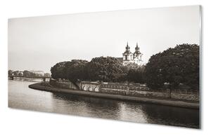 Quadro su vetro Ponte sul fiume cracovia 100x50 cm