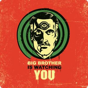 Illustrazione Big Brother is watching you illustration, Man_Half-tube