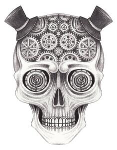 Illustrazione Steampunk skull tattoo, Jiewsurreal