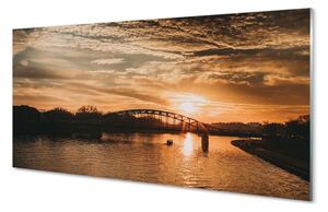 Quadro vetro Ponte di cracovia tramonto fiume 100x50 cm