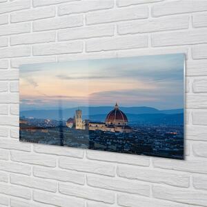 Quadro su vetro Italia cattedrale panorama notte 100x50 cm