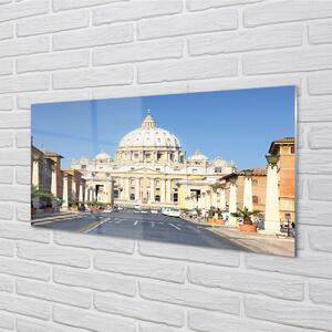 Quadro di vetro Roma cattedrale strade edifici 100x50 cm