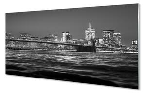 Quadro vetro Panorama del ponte sul fiume 100x50 cm