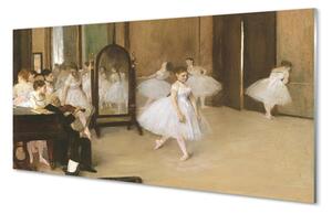 Quadro su vetro Lezione di danza - edgar degas 100x50 cm 2 appendini