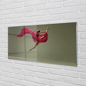 Quadro in vetro Spago donna tessuto rosa 100x50 cm