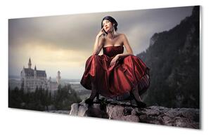 Quadro su vetro Abito top da donna 100x50 cm 2 appendini