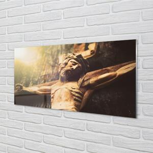 Quadro vetro Gesù di legno 100x50 cm
