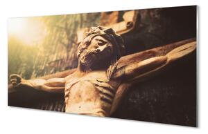Quadro vetro Gesù di legno 100x50 cm