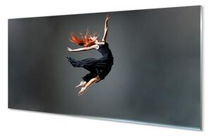 Quadro su vetro Donna in abito nero 100x50 cm