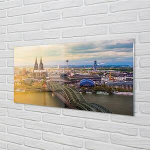 Quadro vetro Germania ponti panoramici sul fiume 100x50 cm