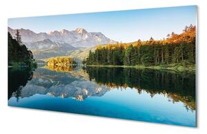 Quadro in vetro Germania montagne lago foresta 100x50 cm