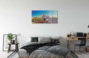 Quadro di vetro Fiori di zebra 100x50 cm