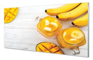 Quadro su vetro Frullato di mango e banana 100x50 cm 2 appendini