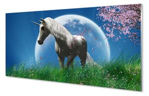 Quadro su vetro Campo unicorno luna 100x50 cm