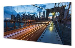Quadro in vetro Grattacieli ponte fiume 100x50 cm