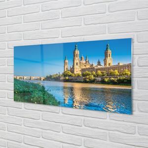 Quadro di vetro Spagna cattedrale fiume 100x50 cm