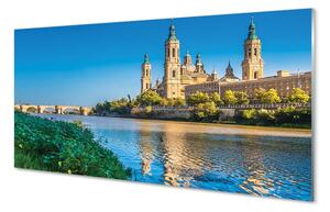 Quadro di vetro Spagna cattedrale fiume 100x50 cm