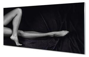 Quadro in vetro Gambe da cabaret in bianco e nero 100x50 cm