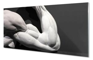 Quadro su vetro Muscoli in bianco e nero 100x50 cm 2 appendini