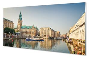 Quadro in vetro Germania cattedrale fluviale di amburgo 100x50 cm
