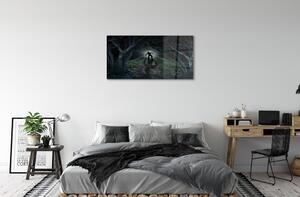 Quadro in vetro Figura di albero della foresta scura 100x50 cm