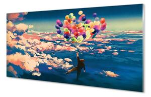 Quadro di vetro Cielo nuvole palloncini 100x50 cm
