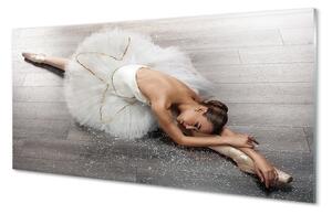 Quadro in vetro Ballerina donna in abito bianco 100x50 cm