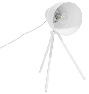 Lampada da Tavolo Colore Bianco Treppiede in Metallo con Paralume Regolabile Beliani