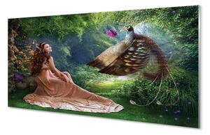 Pannello paraschizzi cucina Fagiano femmina foresta 100x50 cm
