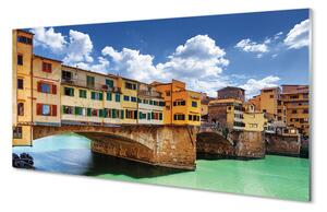Quadro su vetro acrilico Italia Bridges River Buildings 100x50 cm 2 appendini