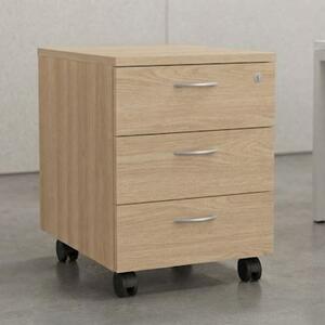 Cassettiera a 3 cassetti EASYSPACE rovere chiaro MONTATA