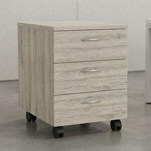 Cassettiera a 3 cassetti EASYSPACE rovere canadese MONTATA