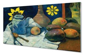 Pannello paraschizzi cucina Natura morta con tè e frutta di Paul Gauguin 100x50 cm