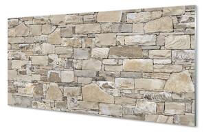 Quadro acrilico Parete muro di pietra 100x50 cm 2 appendini