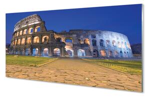 Quadro su vetro acrilico Roma Sunset Colosseum 100x50 cm 2 appendini