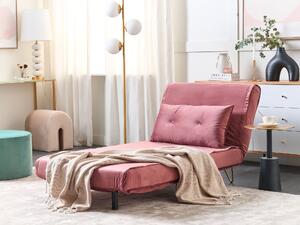 Set di 2 divani letto a 2 e 1 posto in velluto rosa con cuscini e gambe in metallo soggiorno glamour elegante Beliani