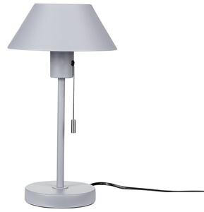 Lampada da tavolo in metallo grigio chiaro 37 cm con paralume conico soggiorno camera da letto ufficio Beliani